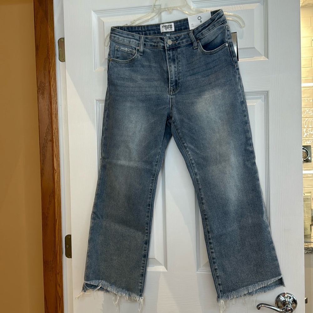 NWT Insane Gene High Rise Crop Boot Light Denim Jeans 15 / 31 Waist
